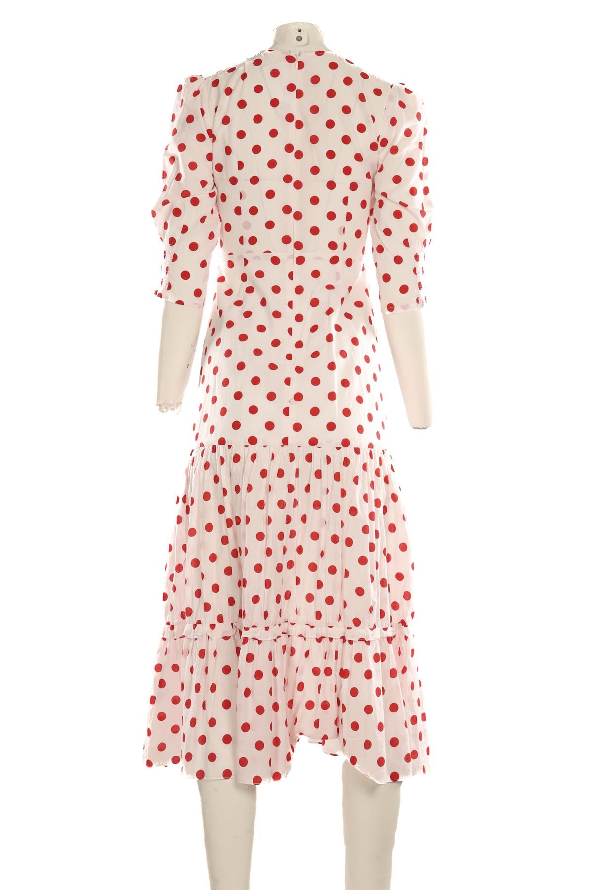 RIXO WHITE COTTON MAXI DRESS XSMALL