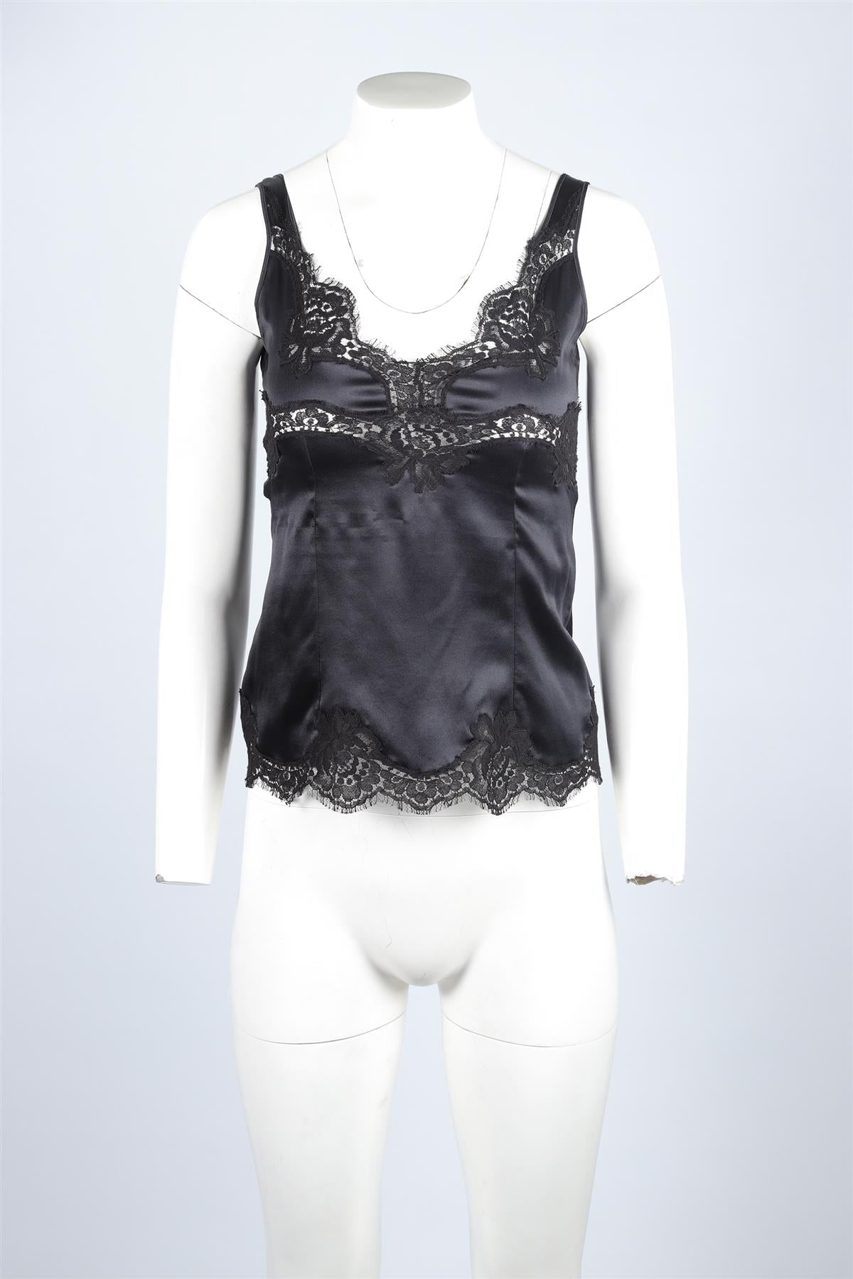 DOLCE & GABBANA BLACK SILK TOP IT 38 UK 6