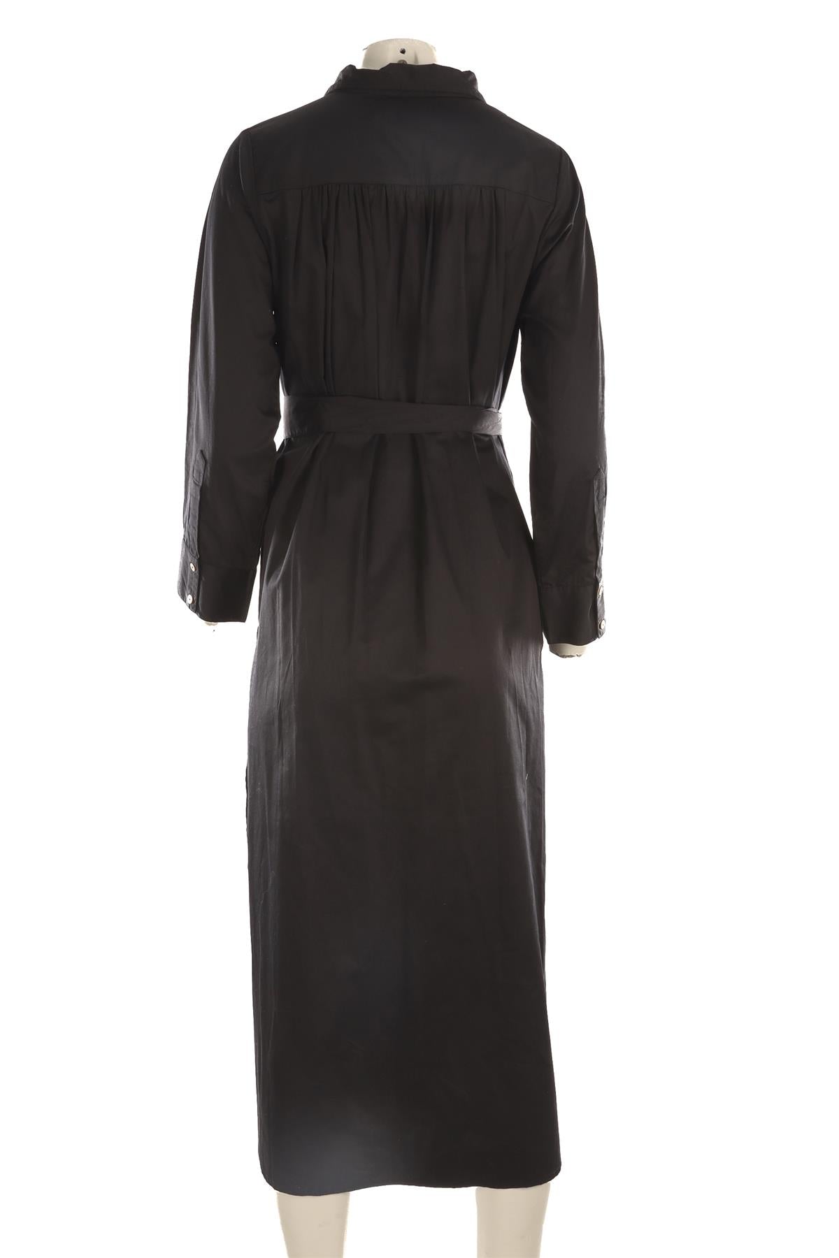 RAE FEATHER BLACK COTTON MAXI DRESS SMALL