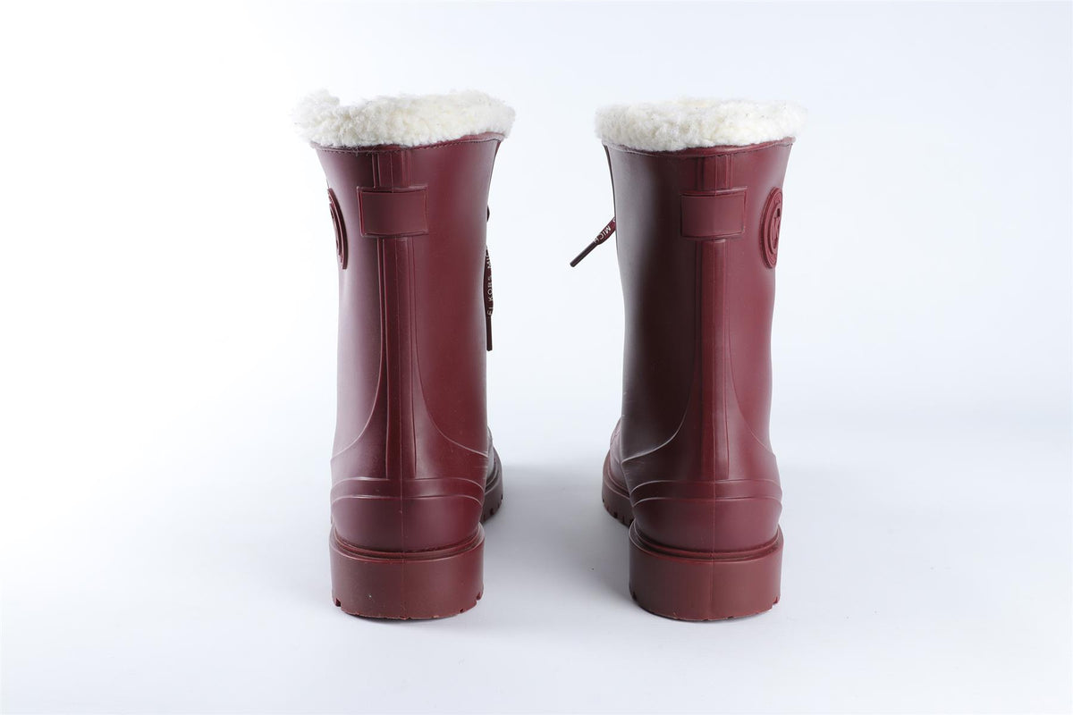 MICHAEL MICHAEL KORS BURGUNDY RUBBER BOOTS EU 39 UK 6 US 9