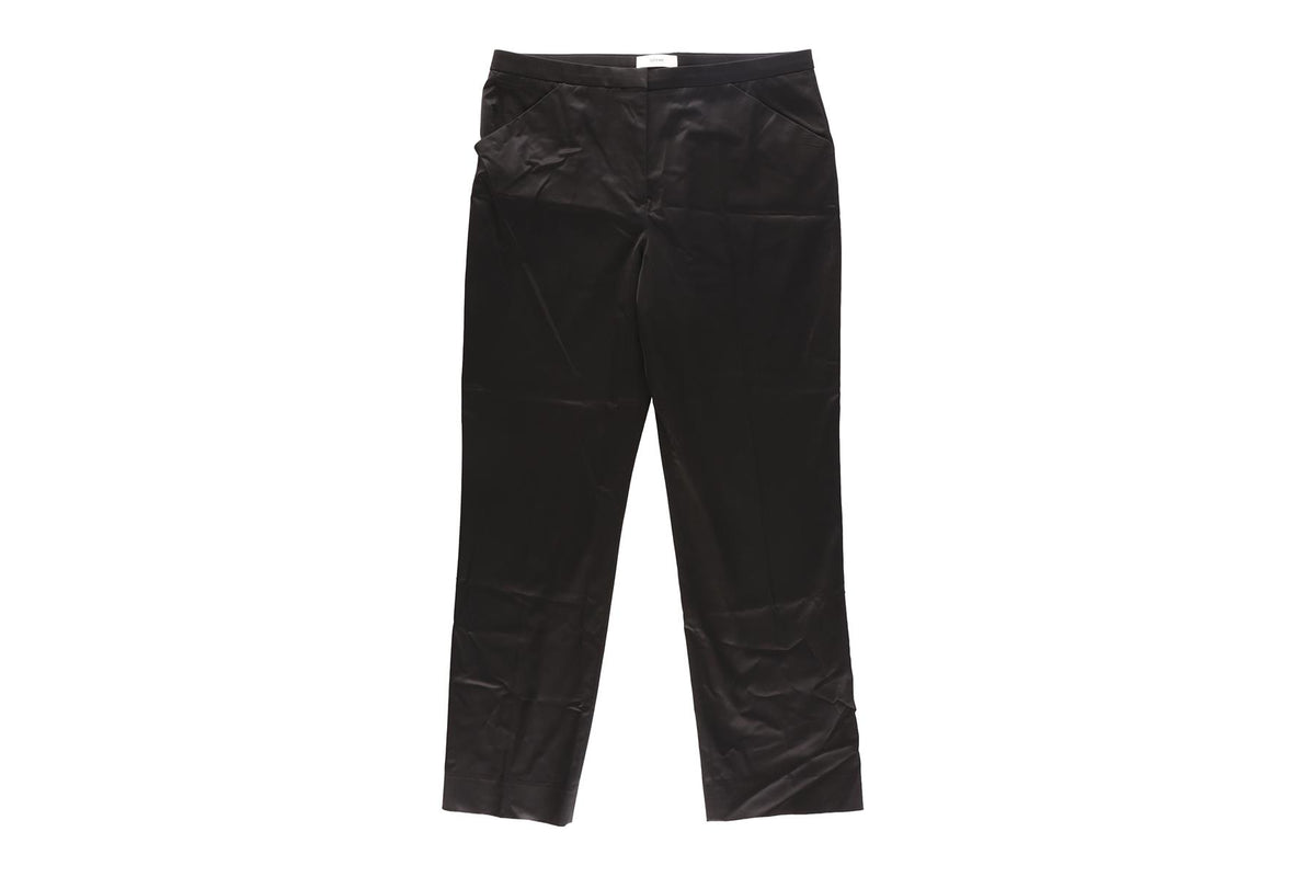 TOTEME BLACK COTTON STRAIGHT LEG PANTS EU 36 UK 8