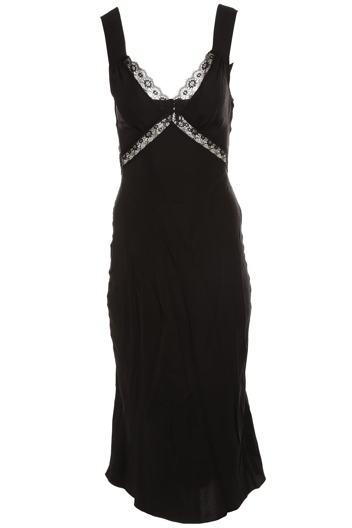 REFORMATION BLACK SILK MAXI DRESS SMALL