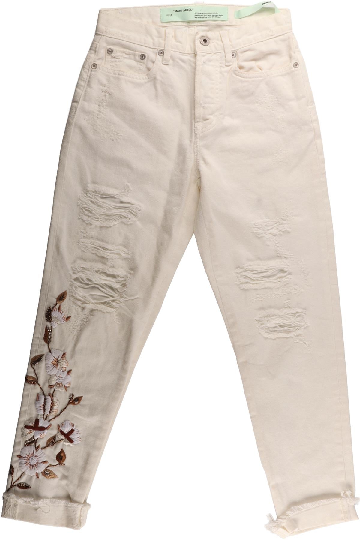 OFF-WHITE C/O VIRGIL ABLOH WHITE SKINNY JEANS W25