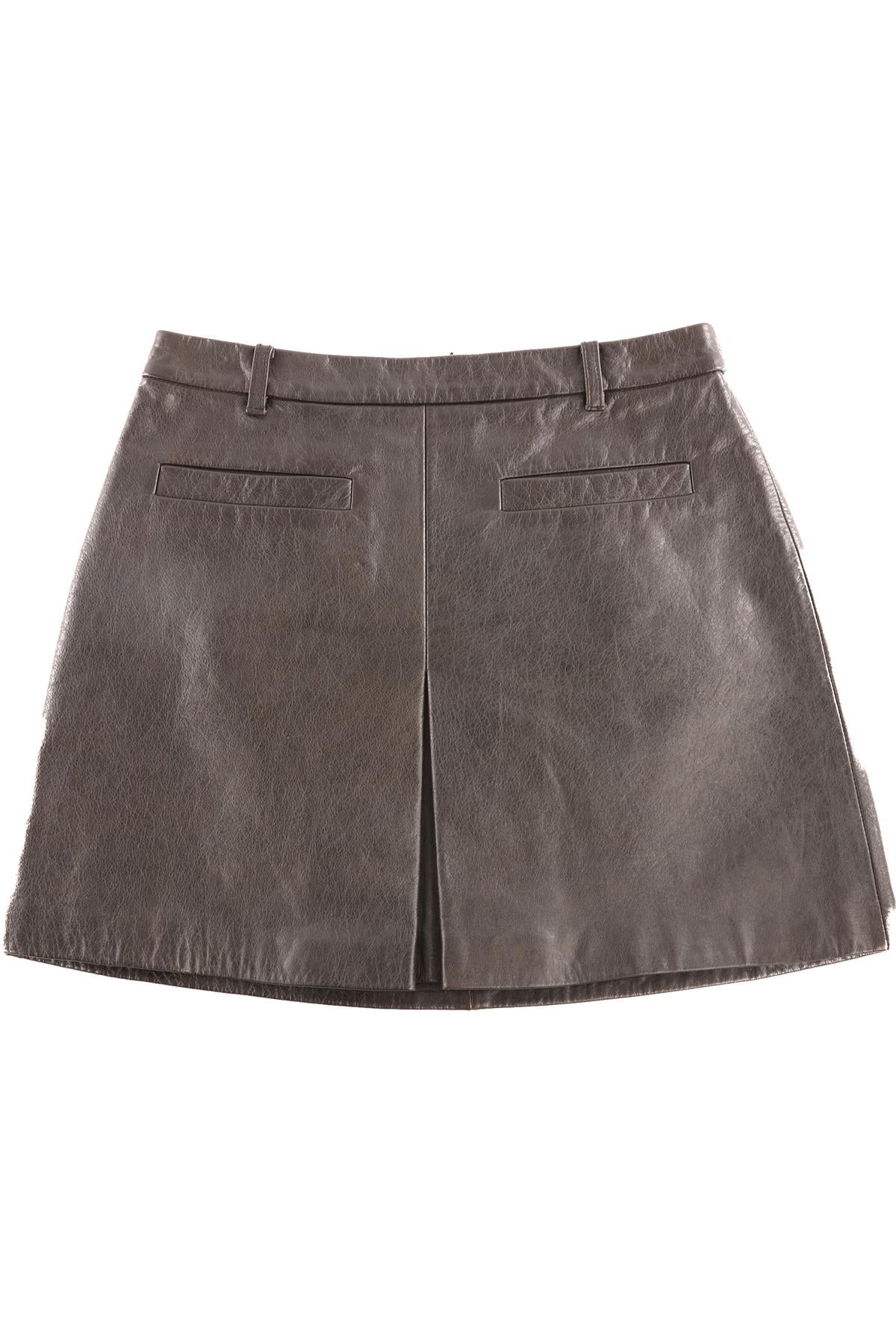 SELF-PORTRAIT BLACK LEATHER MINI SKIRT UK 8