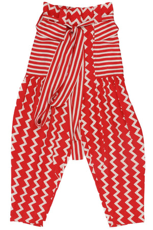 STELLA MCCARTNEY RED SILK TAPERED PANTS IT 36 UK 4