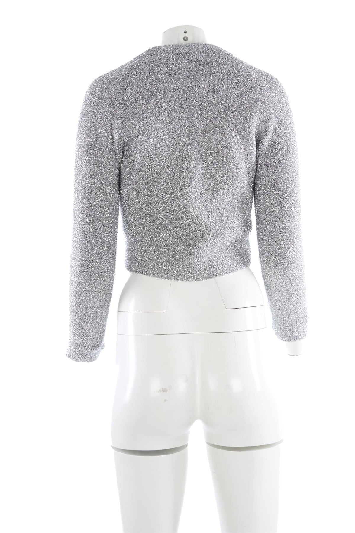 BALENCIAGA SILVER KNIT SWEATER FR 34 UK 6