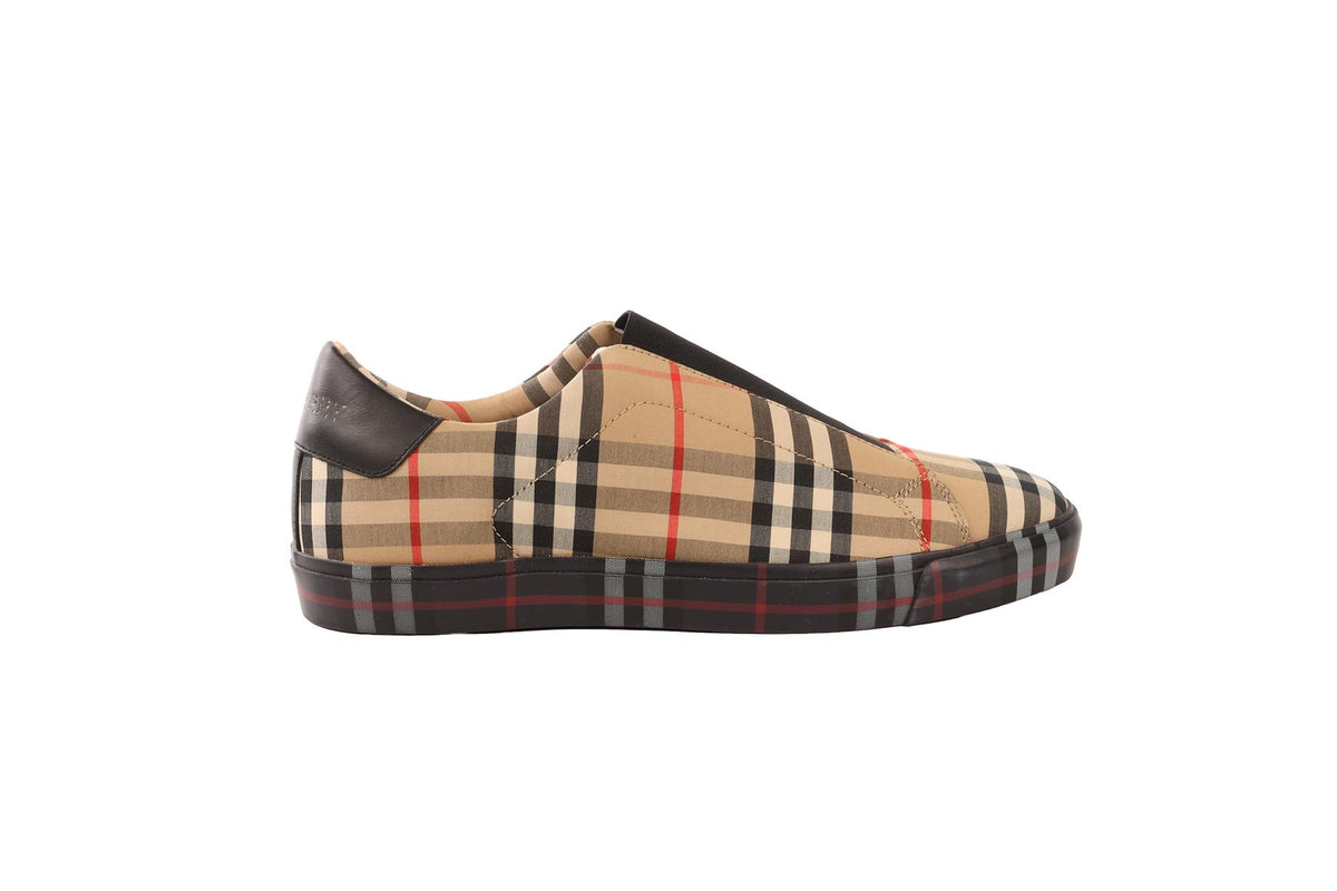 BURBERRY BEIGE MEN'S FABRIC SNEAKERS EU 41.5 UK 8.5 US 11.5