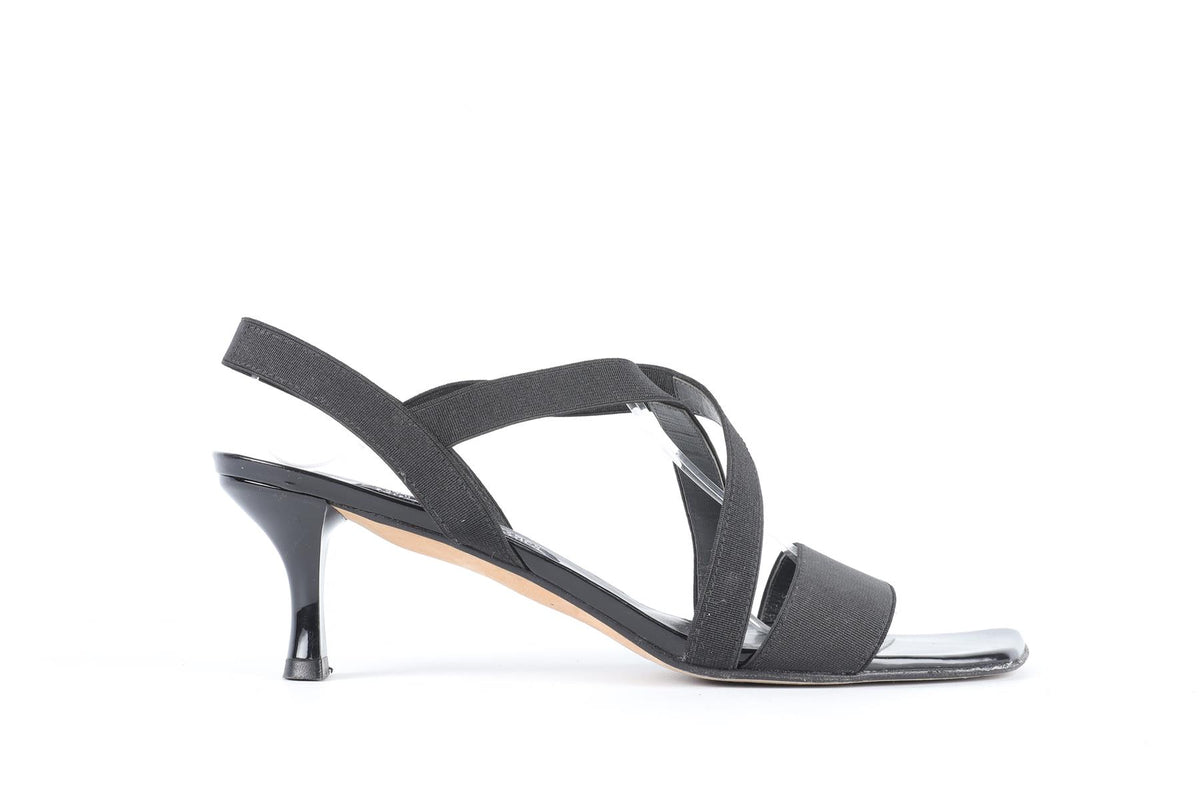 STUART WEITZMAN FOR RUSSELL & BROMLEY BLACK LEATHER SANDALS EU 37.5 UK 4.5 US 7.5