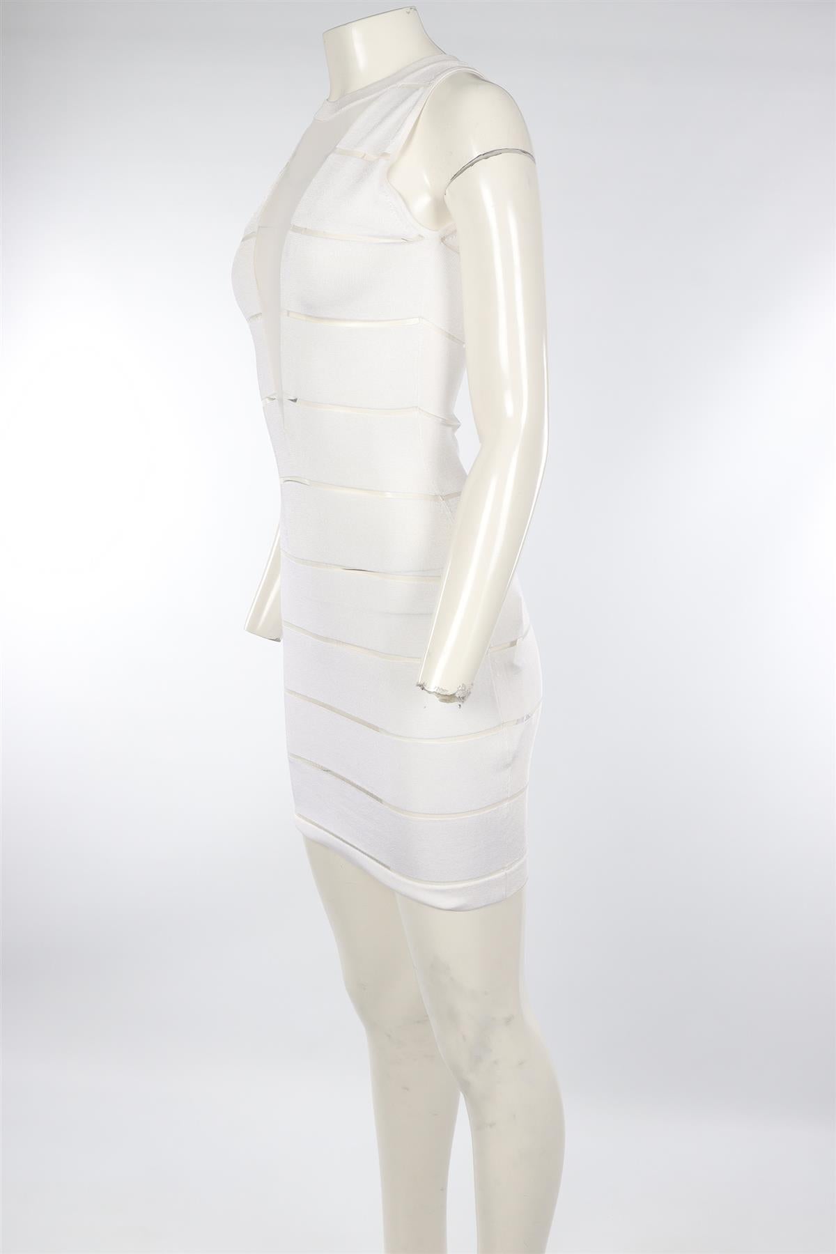 BALMAIN WHITE KNIT MINI DRESS FR 36 UK 8
