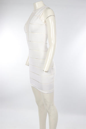 BALMAIN WHITE KNIT MINI DRESS FR 36 UK 8