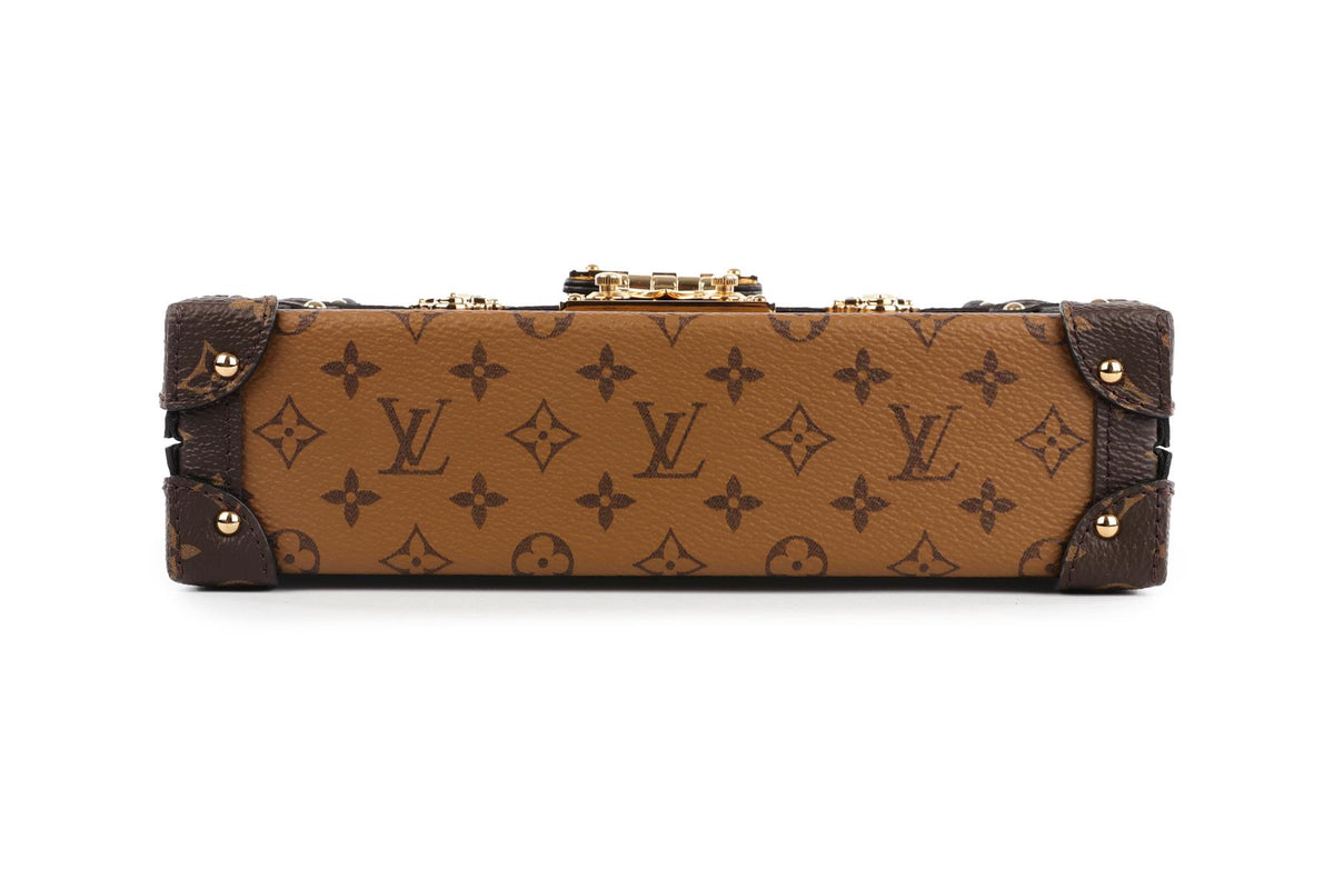 LOUIS VUITTON BROWN 2017 PETITE MALLE MONOGRAM COATED CANVAS CLUTCH