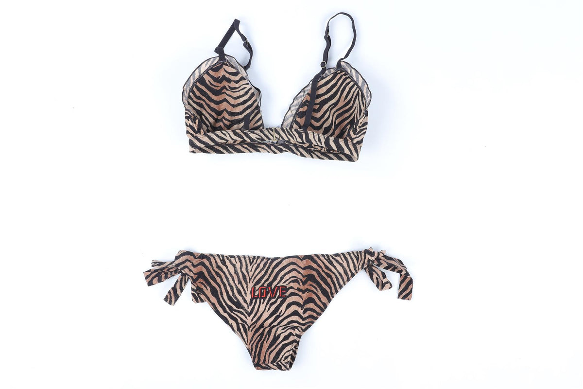 LOVE STORIES SWIM CLUB BROWN BIKINI UK 8-10