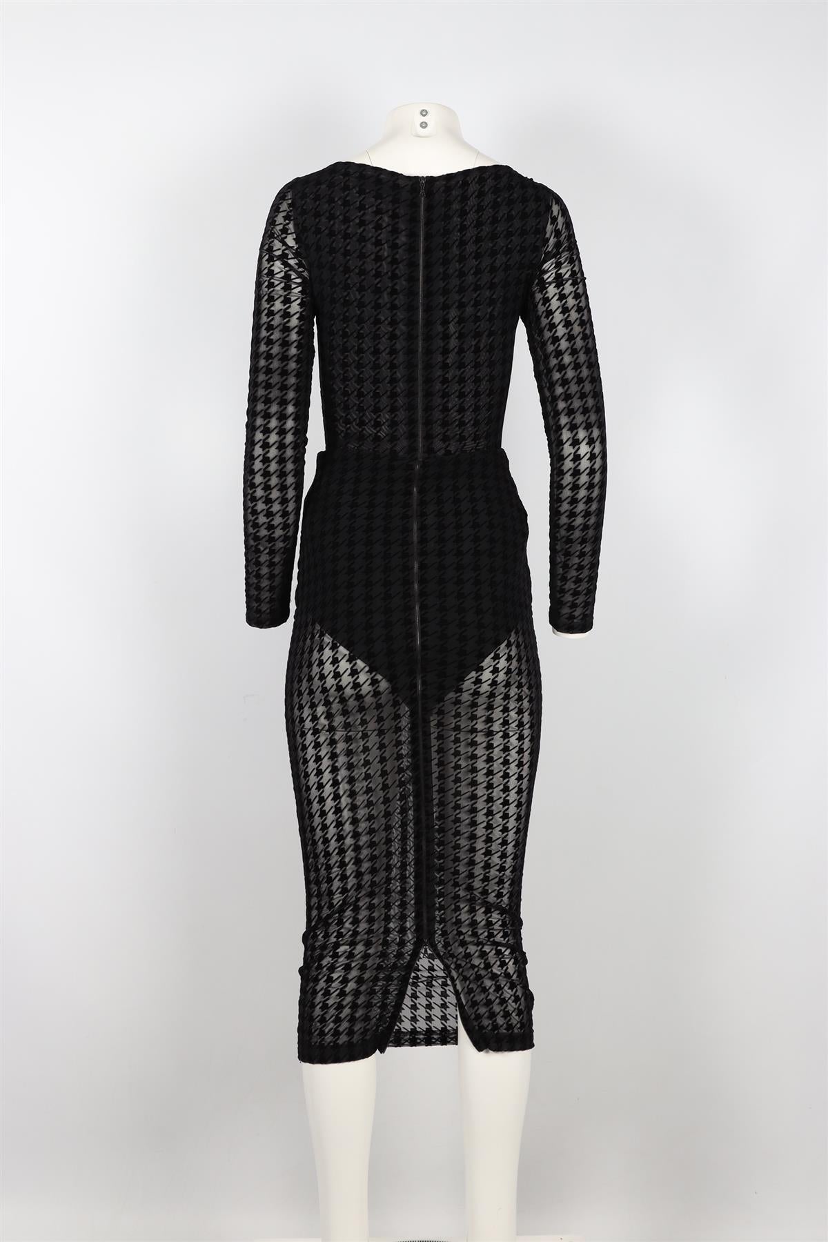 DAVID KOMA BLACK MESH MIDI DRESS UK 6