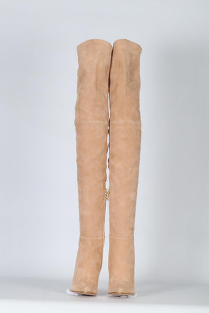 BALMAIN SUEDE OVER THE KNEE BOOTS EU 38 UK 5 US 8