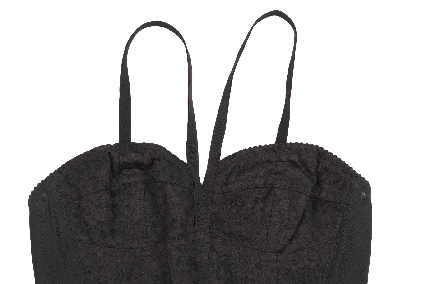 DOLCE & GABBANA BLACK CORSET TOP IT 38 UK 6