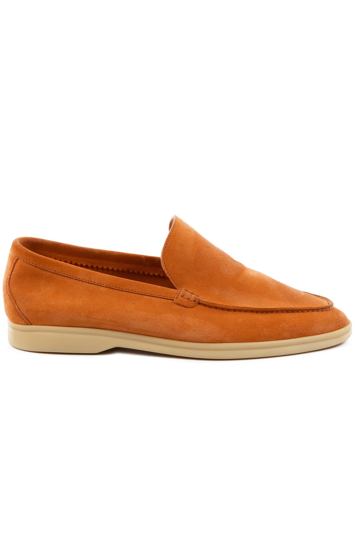 LORO PIANA ORANGE MEN'S SUMMER WALK SUEDE LOAFERS EU 41.5 UK 7.5 US 8.5