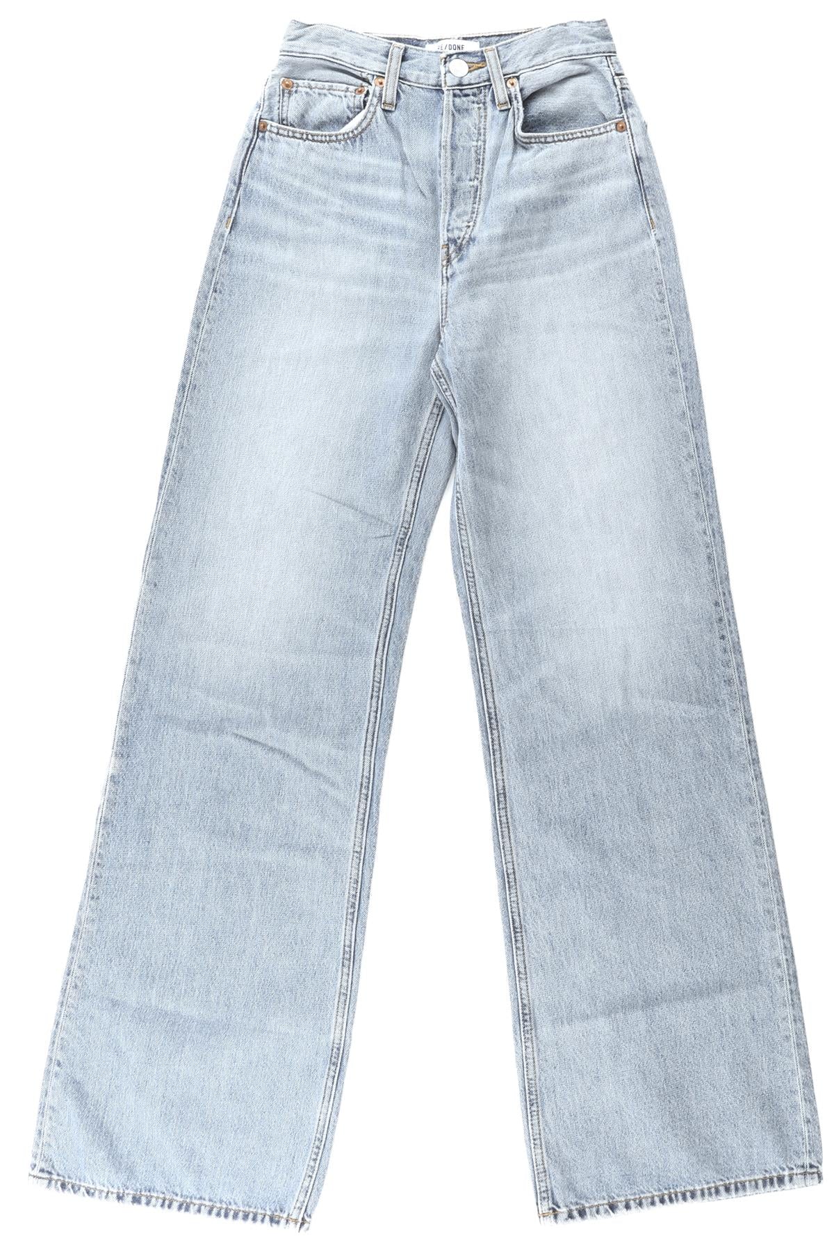 RE/DONE BLUE HIGH RISE WIDE LEG JEANS W24 UK 6