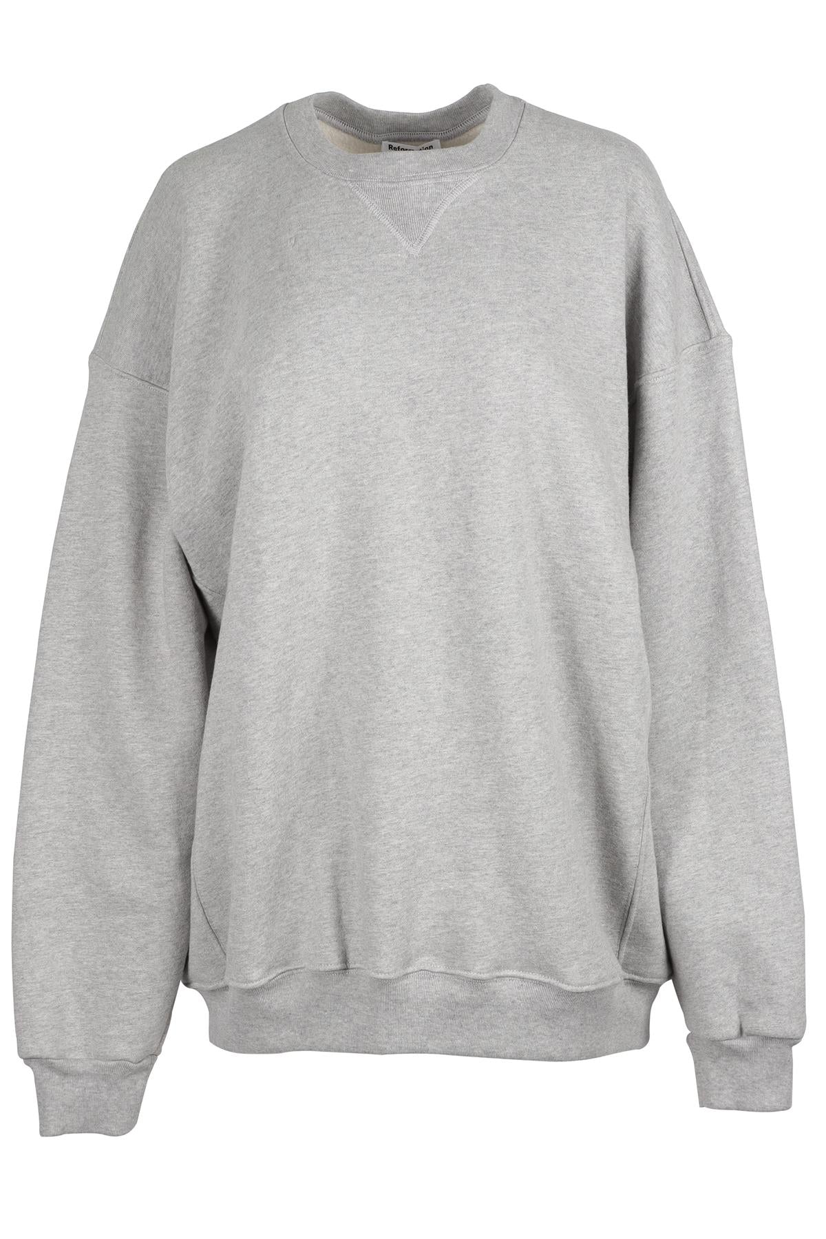 REFORMATION GREY COTTON SWEATSHIRT XSMALL