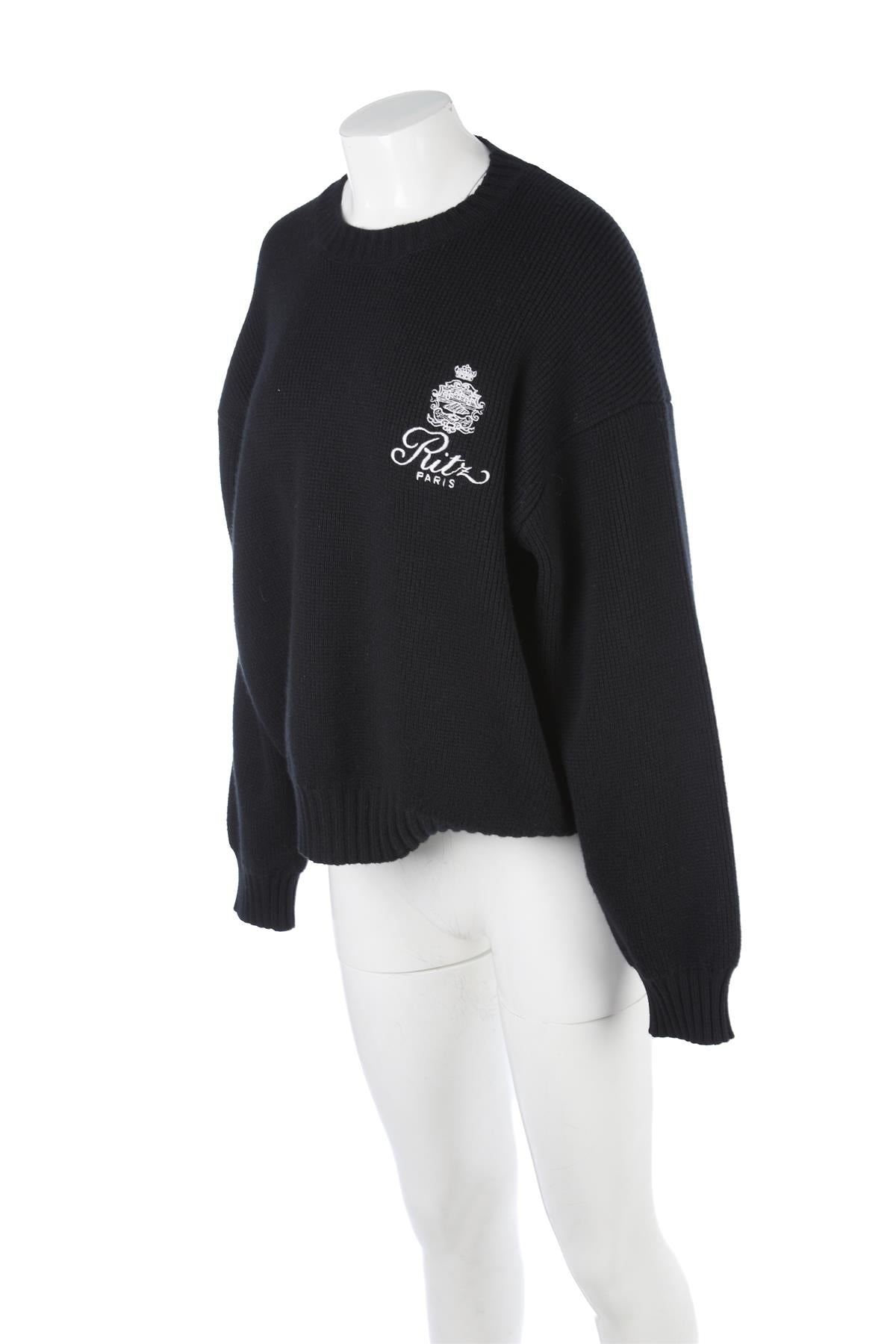 FRAME + RITZ PARIS BLACK CASHMERE SWEATER SMALL