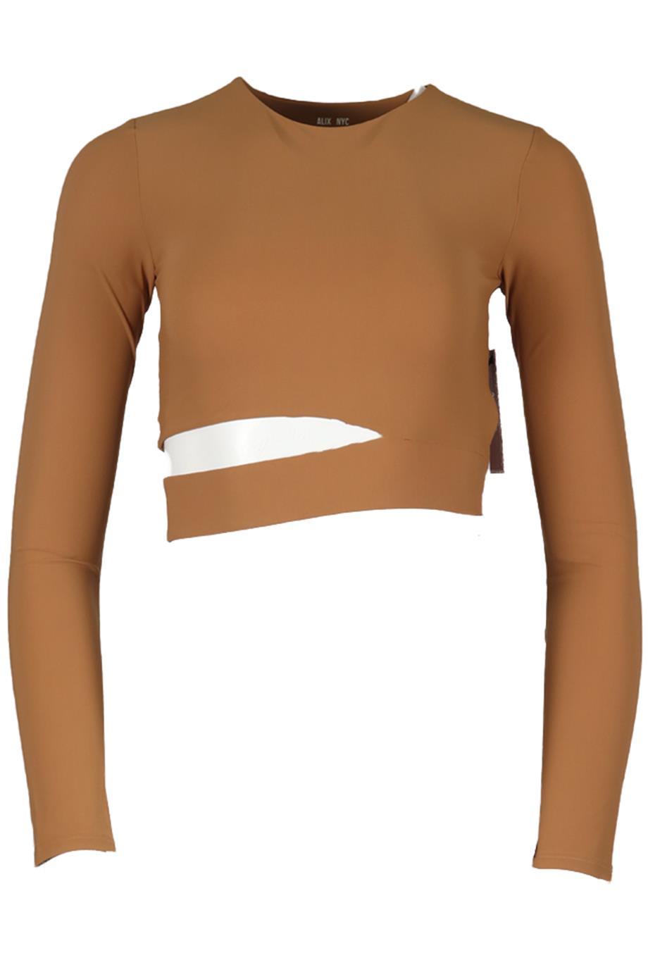 ALIX NYC CROPPED STRETCH JERSEY TOP SMALL