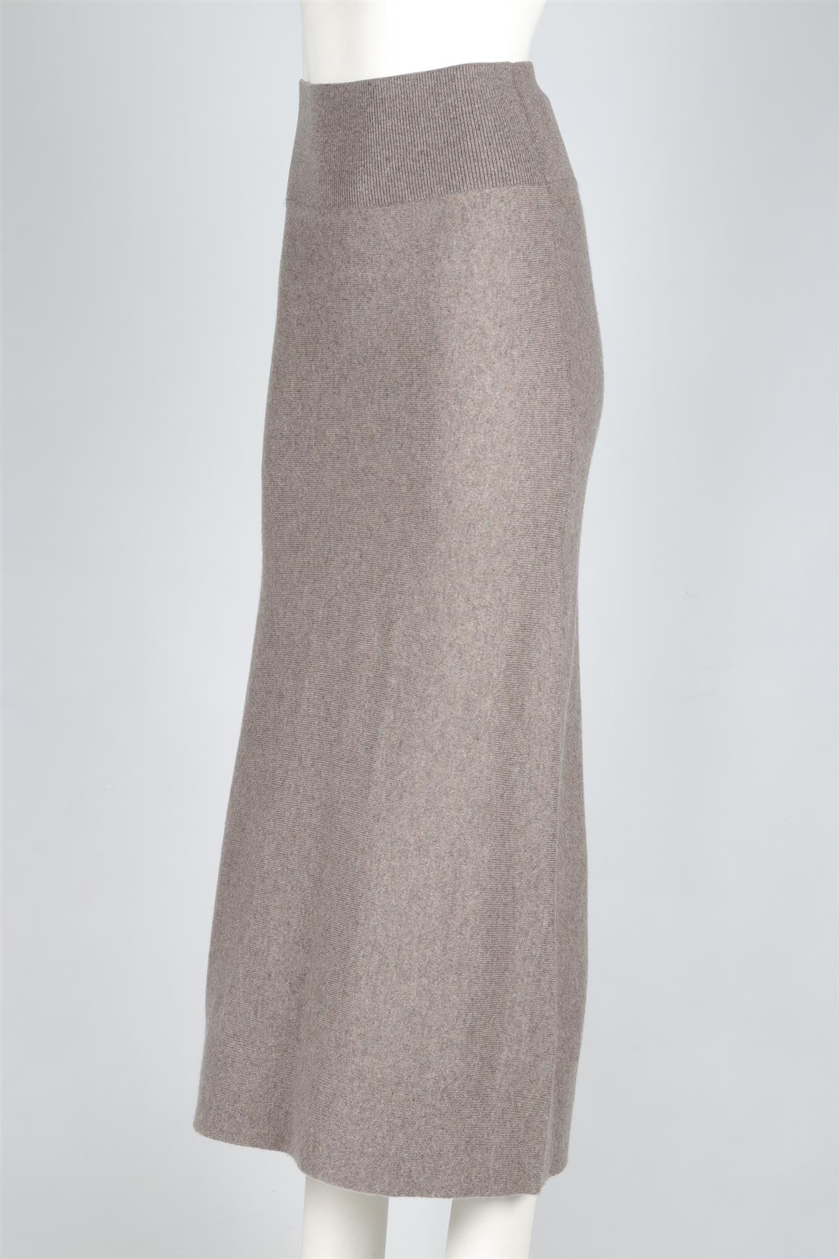 NAKED CASHMERE TAUPE CASHMERE MAXI SKIRT XSMALL