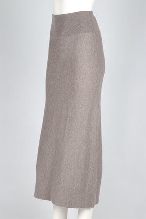 NAKED CASHMERE TAUPE CASHMERE MAXI SKIRT XSMALL