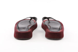 THE ROW BURGUNDY GINZA SUEDE FLIPFLOPS EU 40 UK 7 US 10