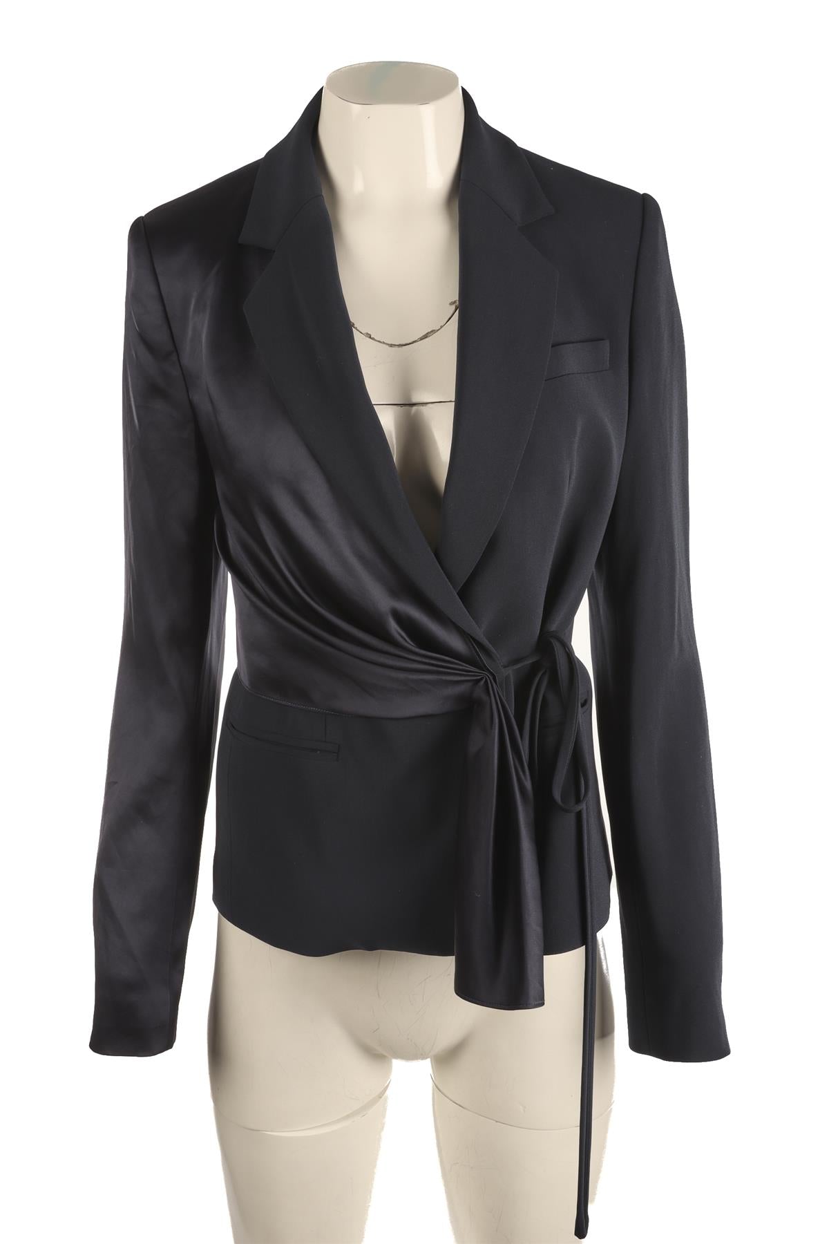 DIANE VON FURSTENBERG NAVY CREPE BLAZER US 4 UK 8