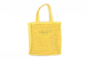 PRADA YELLOW RAFFIA TOTE BAG