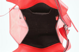 ELENA GHISELLINI RED LEATHER TOTE BAG