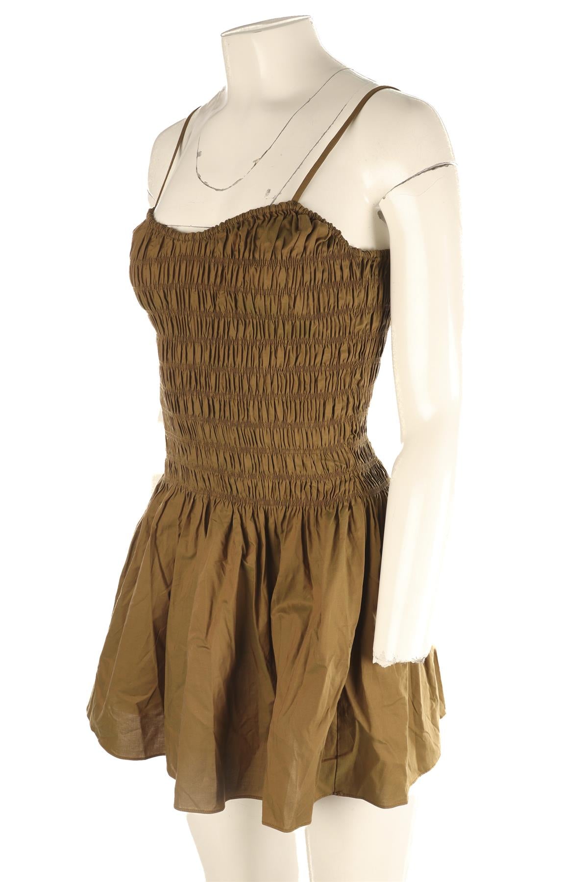 FAITHFULL THE BRAND GREEN COTTON MINI DRESS AU 6 UK 6