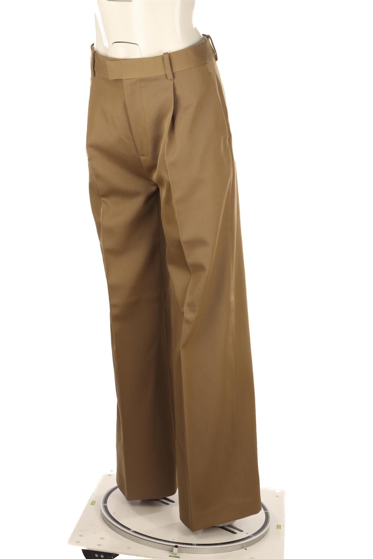BOTTEGA VENETA TAN WOOL WIDE LEG PANTS IT 40 UK 8