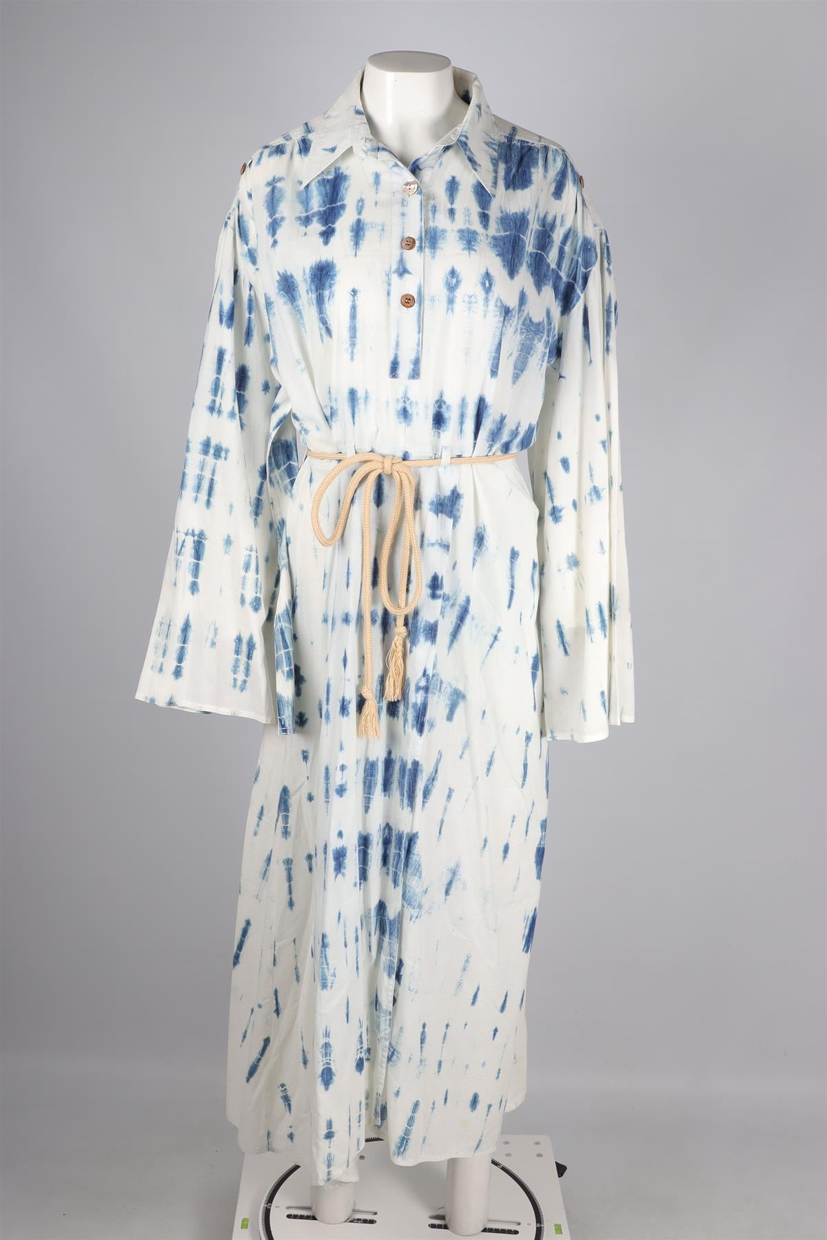 NANUSHKA BLUE COTTON MAXI DRESS MEDIUM