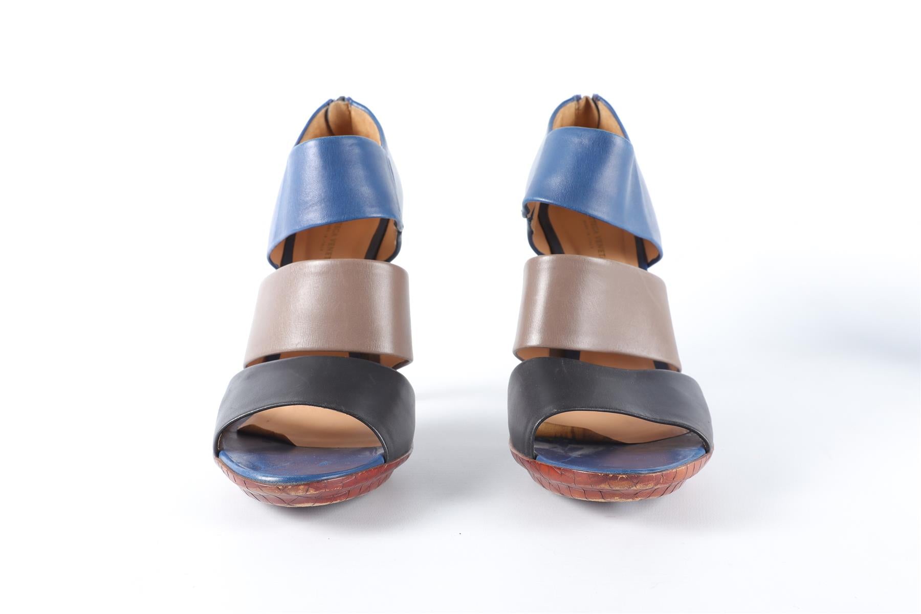BOTTEGA VENETA BLUE LEATHER SANDALS EU 39 UK 6 US 9