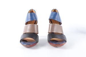 BOTTEGA VENETA BLUE LEATHER SANDALS EU 39 UK 6 US 9