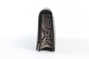 PRADA GREY PYTHON SHOULDER BAG