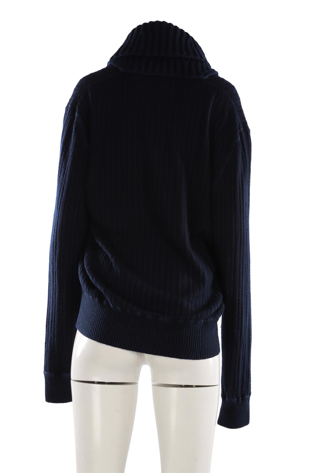 YVES SAINT LAURENT NAVY WOOL JUMPER XLARGE