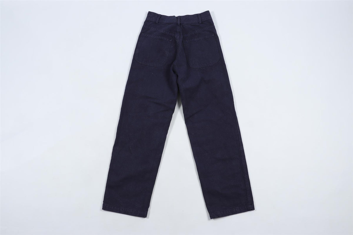 JESSE KAMM NAVY COTTON STRAIGHT LEG PANTS W26 UK 8