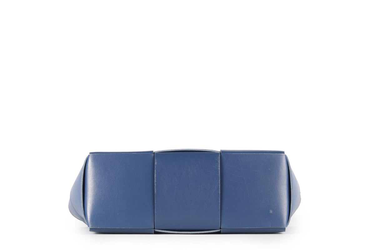 BOTTEGA VENETA NAVY ARCO INTRECCIATO LEATHER TOTE BAG