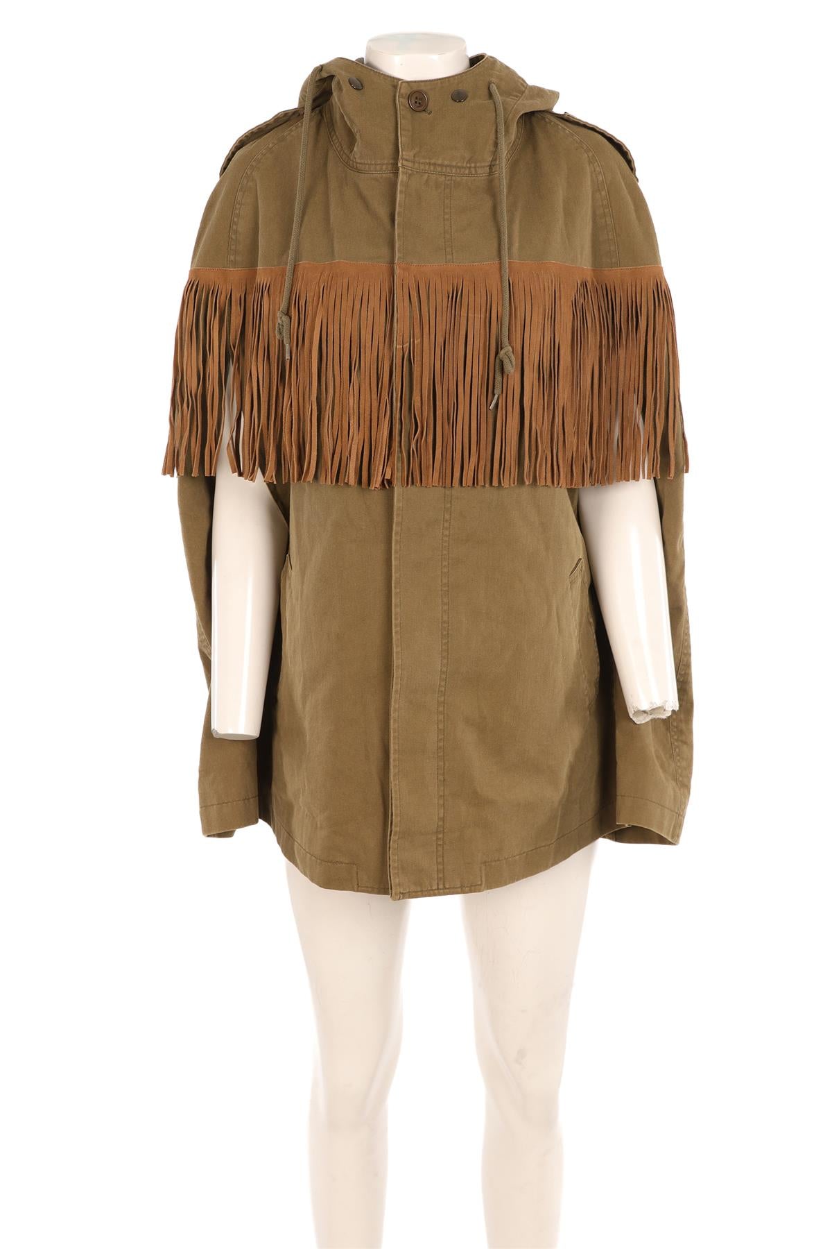 SAINT LAURENT GREEN COTTON CAPE FR 36 UK 8