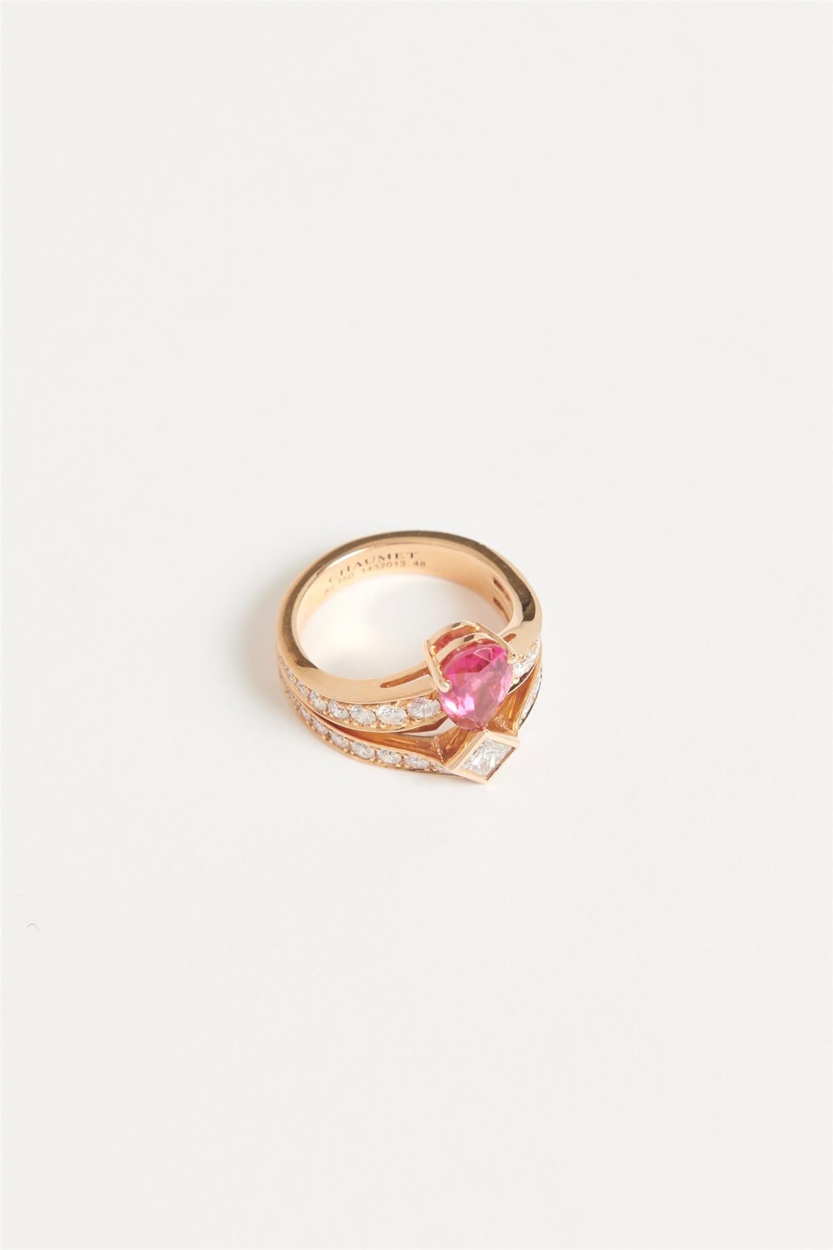 CHAUMET PINK JOSÉPHINE TIARA 18K ROSE GOLD, RUBELLITE AND DIAMOND RING
