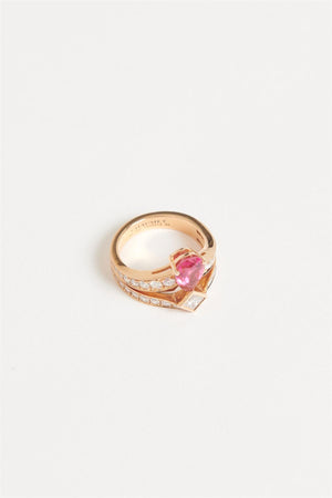 CHAUMET PINK JOSÉPHINE TIARA 18K ROSE GOLD, RUBELLITE AND DIAMOND RING