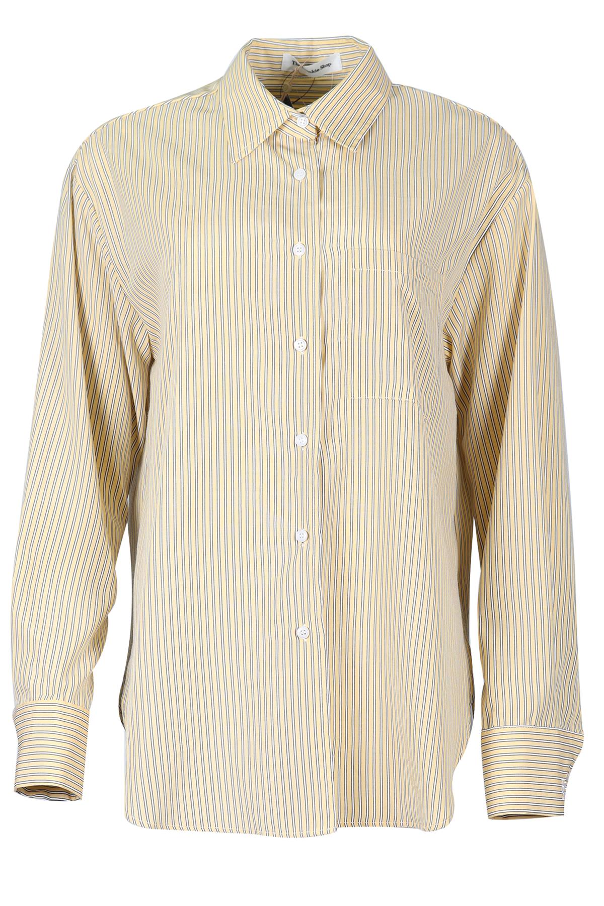 THE FRANKIE SHOP STRIPED COTTON SHIRT SMALL