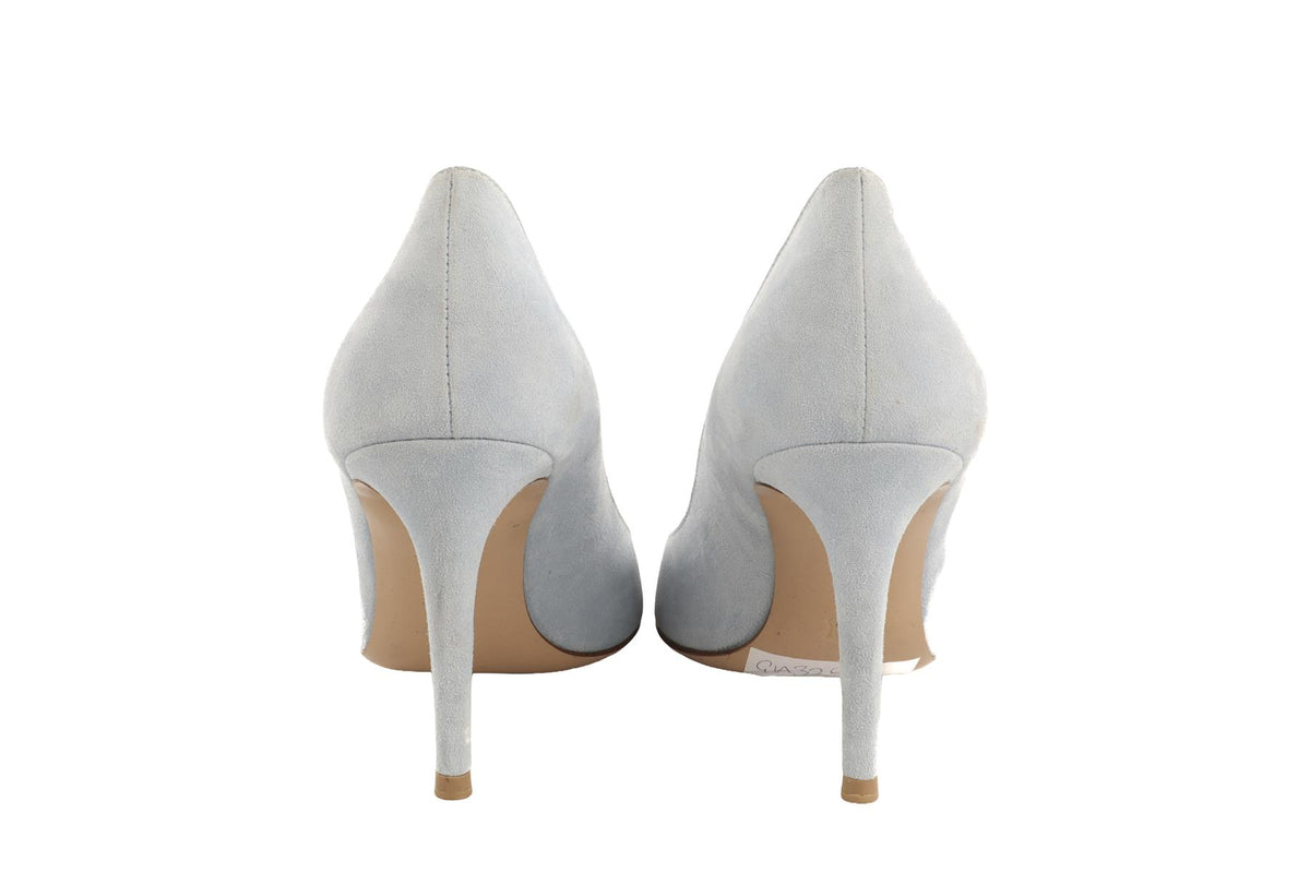 GIANVITO ROSSI BLUE SUEDE PUMPS EU 38 UK 5 US 8