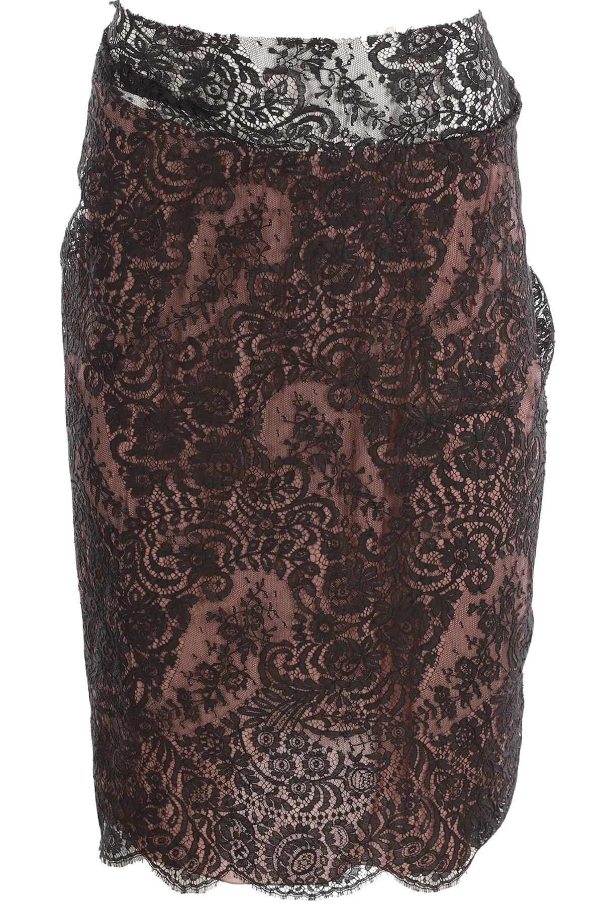LANVIN BLACK LACE MINI SKIRT FR 40 UK 12