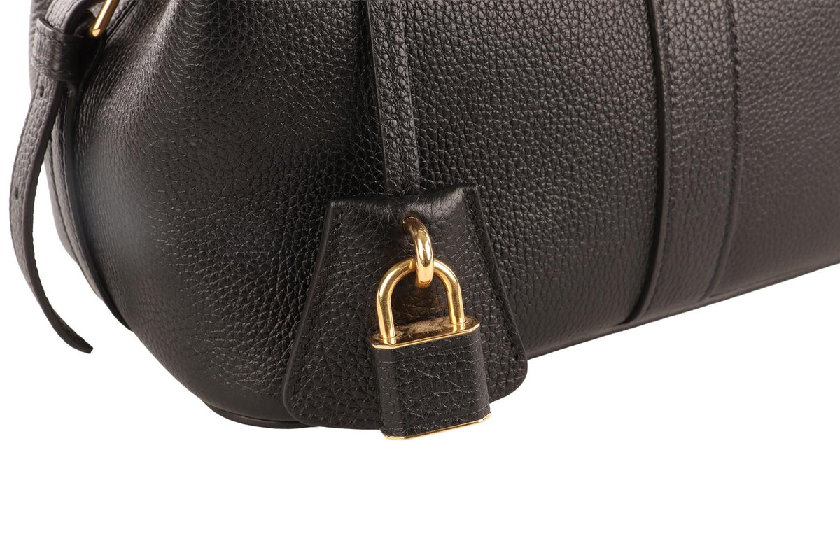 CELINE BLACK CABAS DE FRANCE SMALL LEATHER TOTE BAG