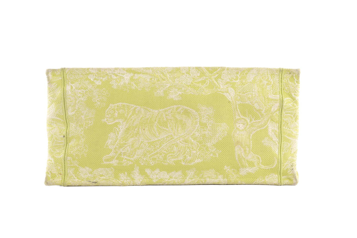 CHRISTIAN DIOR GREEN BOOK MEDIUM TOILE DE JOUY CANVAS TOTE BAG