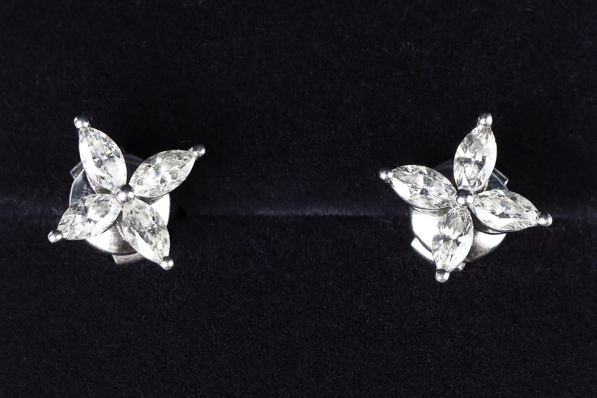 TIFFANY & CO. VICTORIA MEDIUM 0.92 CT DIAMOND AND PLATINUM EARRINGS