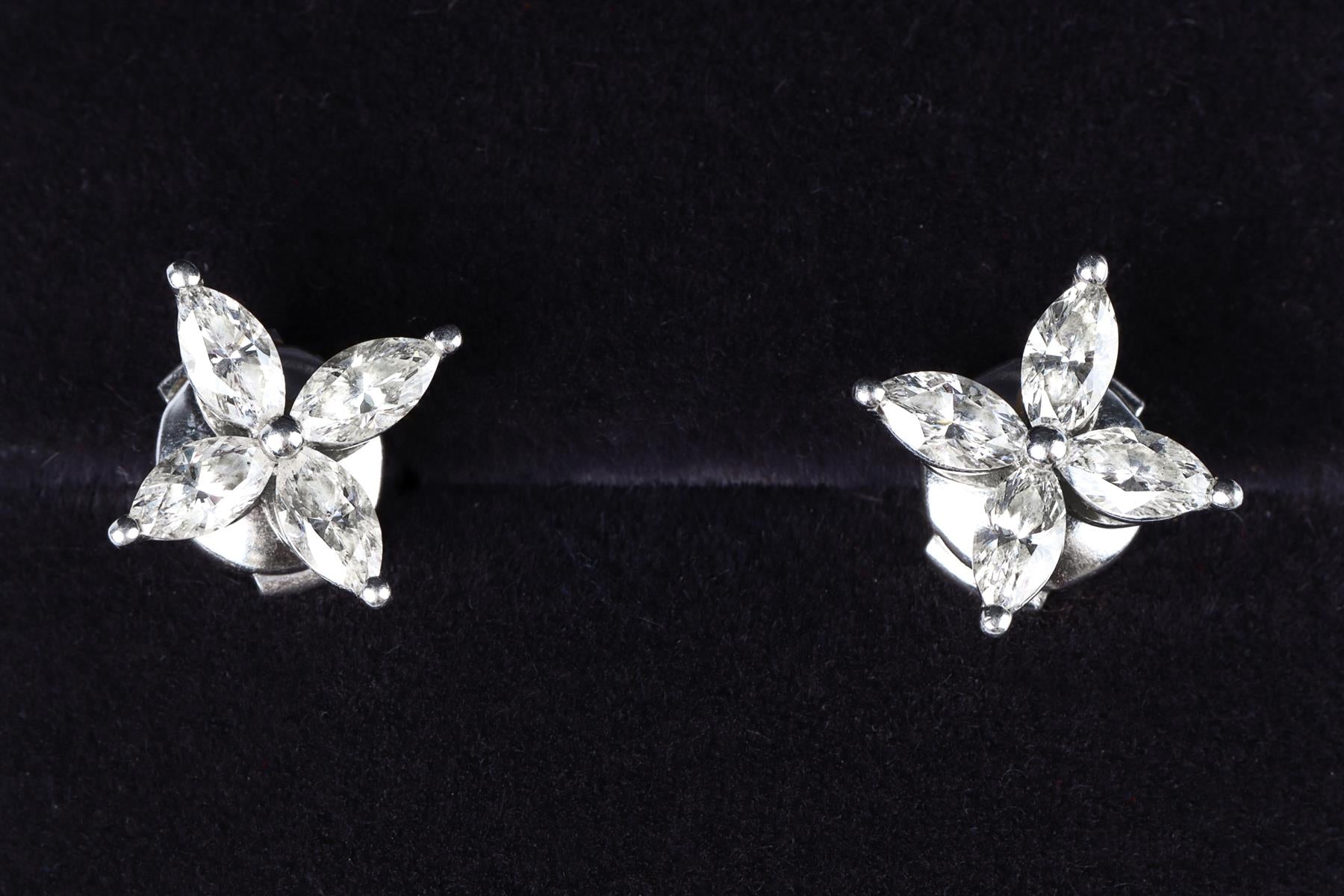 TIFFANY & CO. VICTORIA MEDIUM 0.92 CT DIAMOND AND PLATINUM EARRINGS