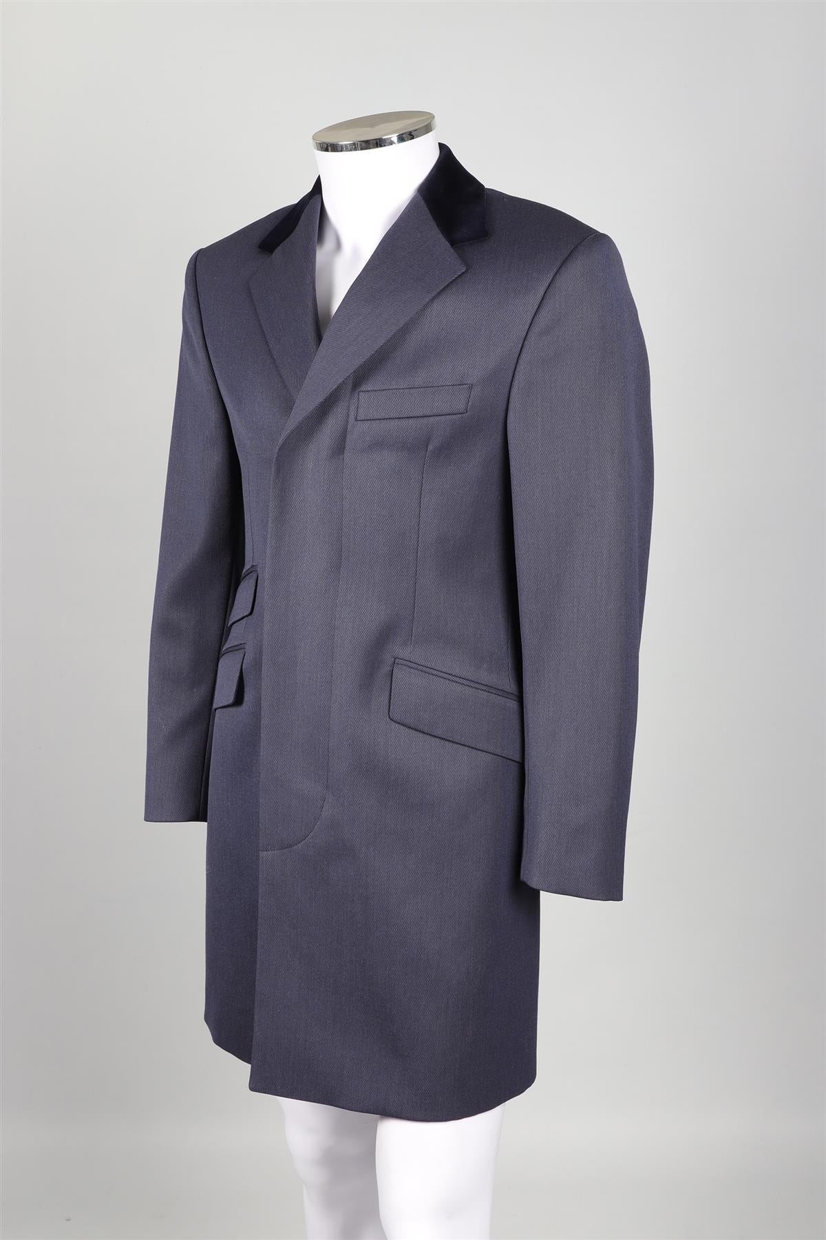 THOM SWEENEY NAVY MEN'S WOOL COAT LARGE